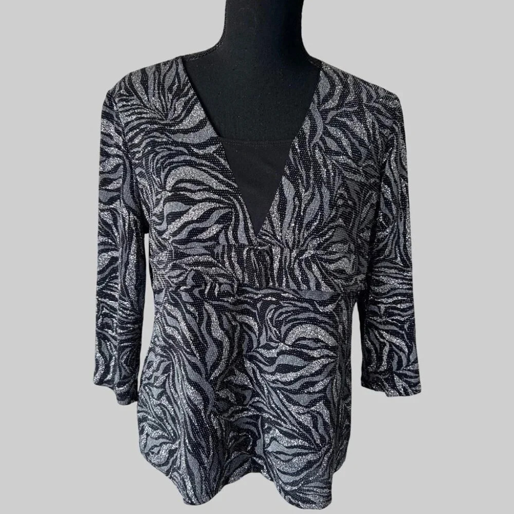 Laura Petites Metallic Stretchy Blouse